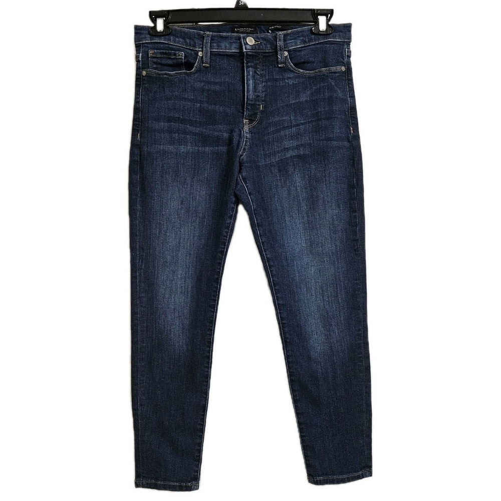 Banana Republic Jeans Women 30S Blue Mid-Rise Skinny Premium Denim Dark Stretch